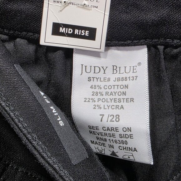 Judy Blue Jeans Womens 7 28 Black Slim Fit Mid Rise Distressed Stretch JB88137 - Picture 9 of 13